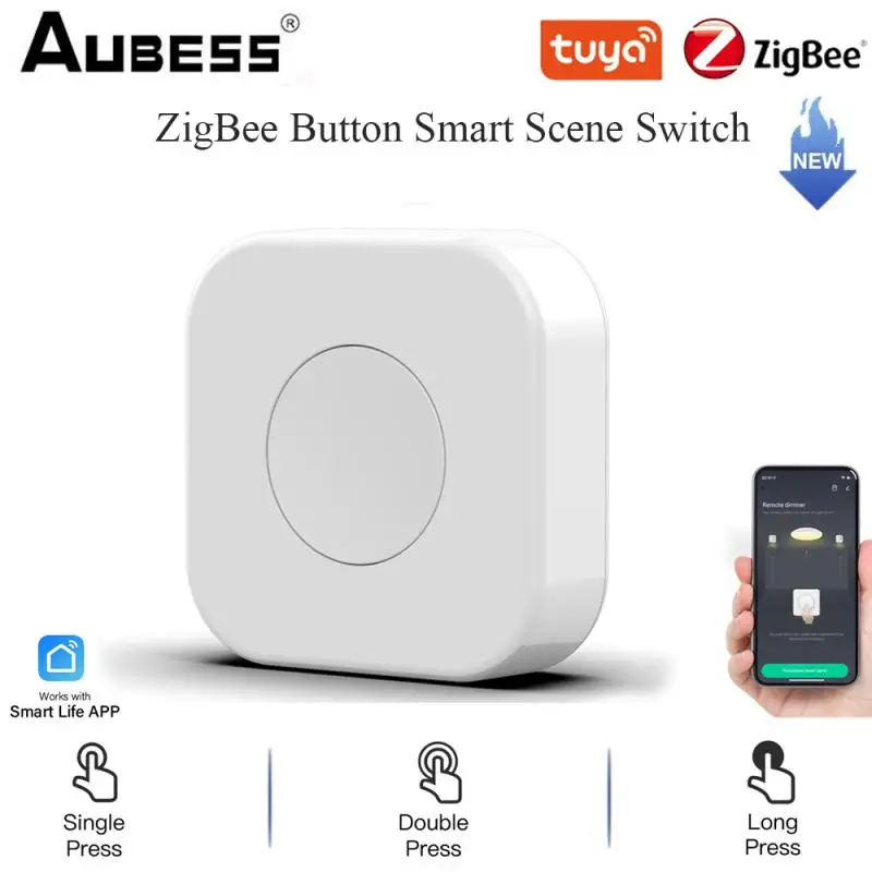 

Tuya ZigBee Smart Scene Button Switch Wireless Smart Linkage Convenient Smart Life Remote Control Gateway Needed Smart Home