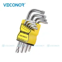 9Pcs Set Durable Metric Short Arm Torx Chrome Vanadium Key Star Wrench Hand Tool Screwdriver T10 T15 T20 T25 T27 T30 T40 T45 T50