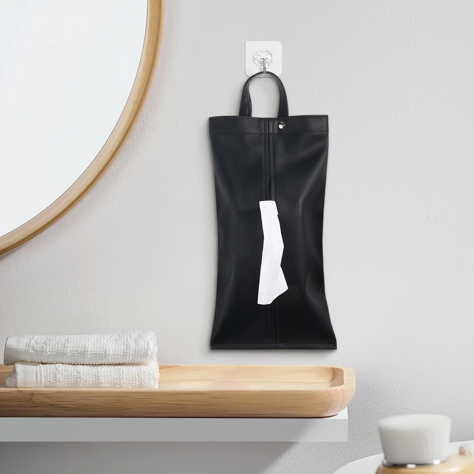 

Alipis PU Tissue Box Holder Travel Size Napkin Storage Case for Car Purse