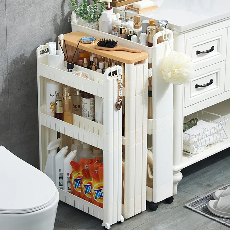 

Nordic Multi-functional Bathroom Cabinets Home Kitchen Ultra-narrow Gap Storage Cabinet Simple Floor-standing Bathroom Cabinet Y