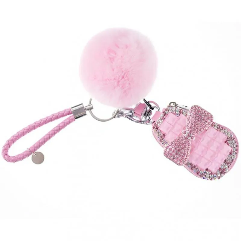 Afbeelding 3: Diamanten Bezaaid Autosleutel Case Hanger Leuke Creatieve Universal Sleutelhanger Ornament Bag Case Porta Chave Purse Funda Llave Sleutel houder