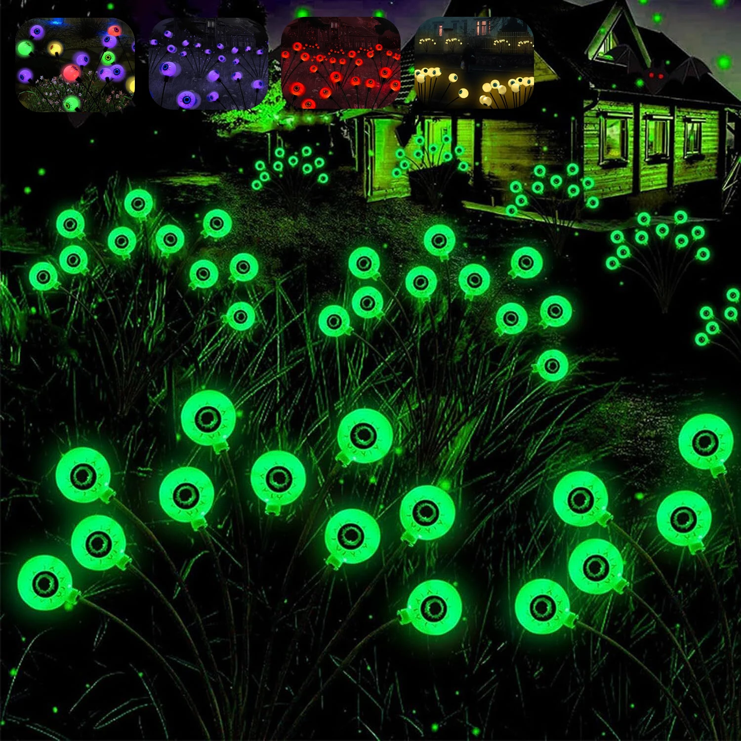 

Scary Eyeball Lights Solar Garden Lights Outdoor Waterproof Solar Swaying Lights Halloween Decoration for Lawn Path Patio Party