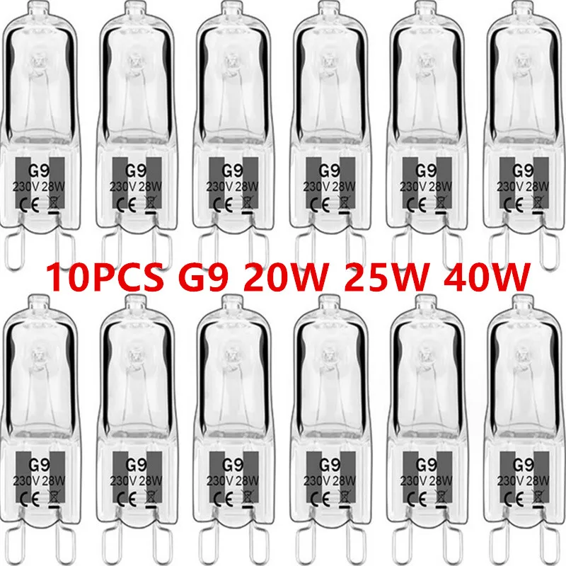 10PCS G9 220V 20W 25W 40W LED Lamp Bulbs Inserted Beads Crystal Lamp Halogen Bulb  Eco Halogen Light Bulbs Capsule Wholesale