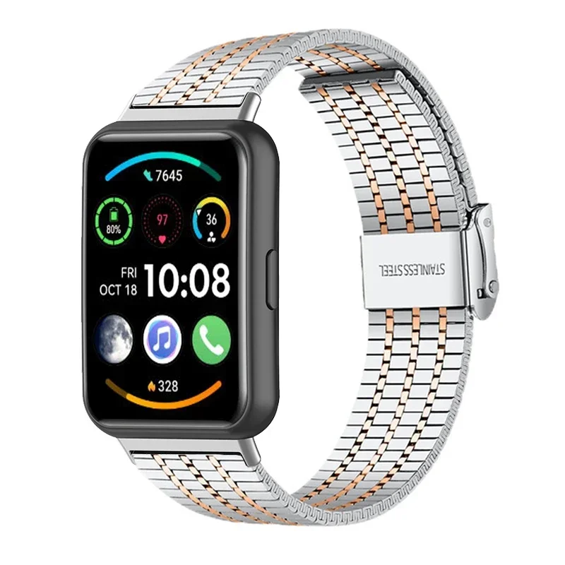 For HUAWEI Watch Fit 2 Watchband Stainless Steel Strap For Huawei watch Fit Wristband huawei watch fit2 Metal Bracelets Correa