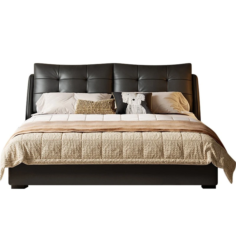 

Big black bear Italian minimalist floor leather bed storage high box