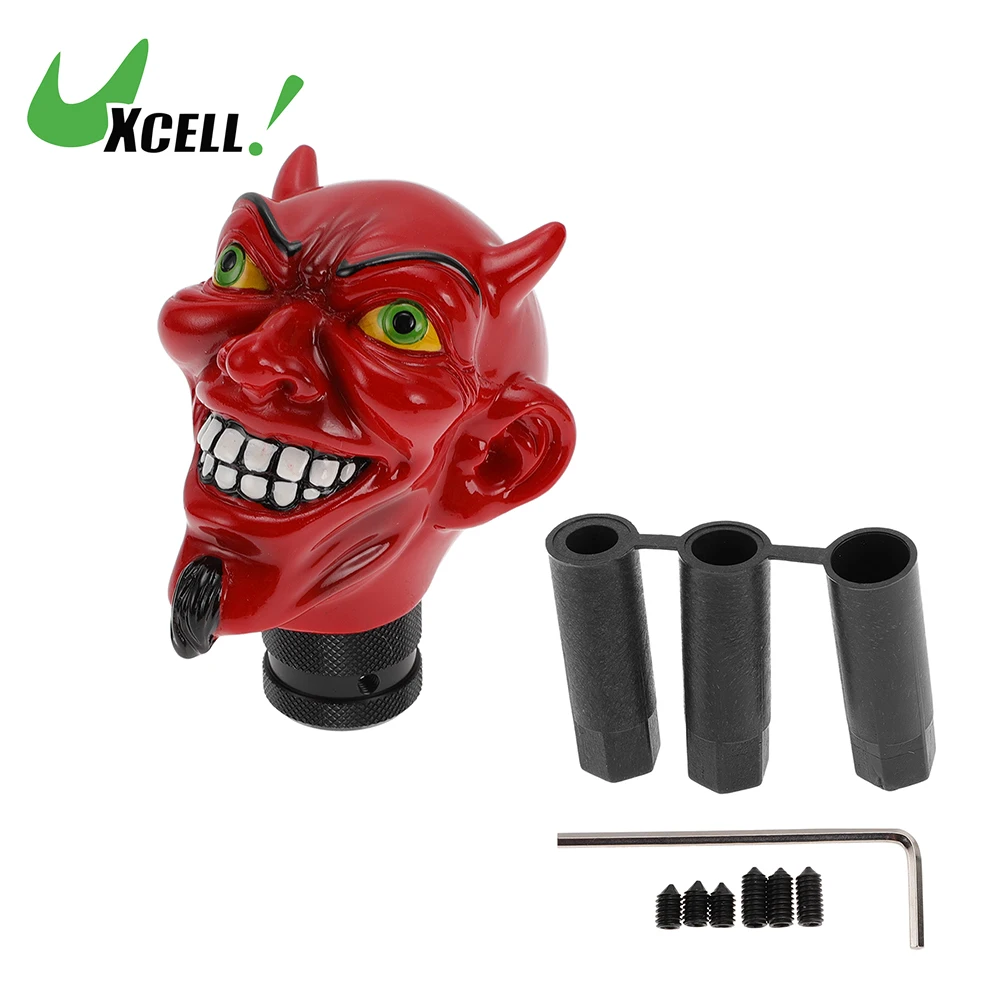 

Uxcell 8.7cm Devil Red Skull Shift Knob Universal Gear Shifter Knob Resin Stick Shifter Lever Knob for Vehicle Parts