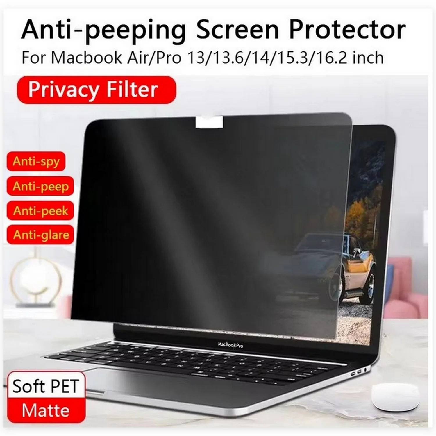 

Защитная пленка для экрана для Macbook Air 13 13,6 15 M1 M2 Pro 14 16, антиписекционная антишпионская антибликовая пленка, фильтр конфиденциальности