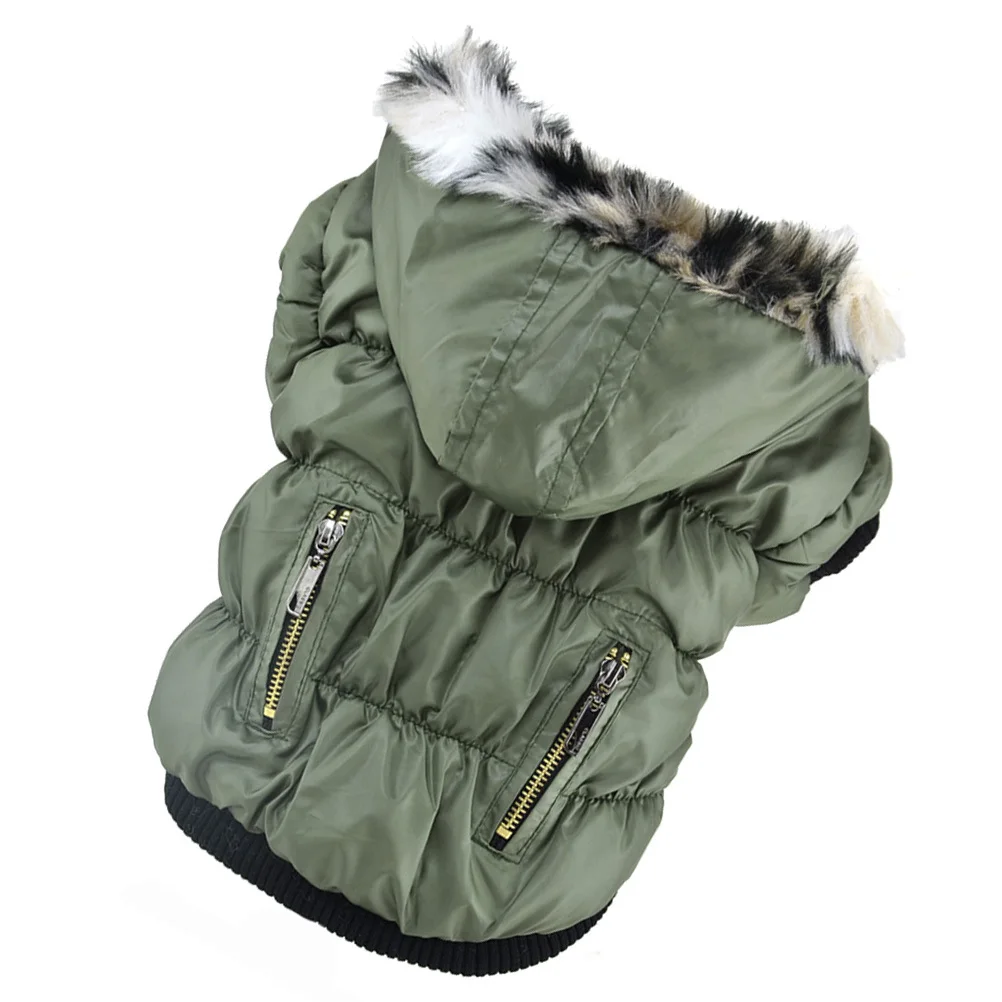 

Waterproof Dog Jacket Warm Padded Coat Winter Thick Cotton Lined Comfortable Design Green Size Xs
