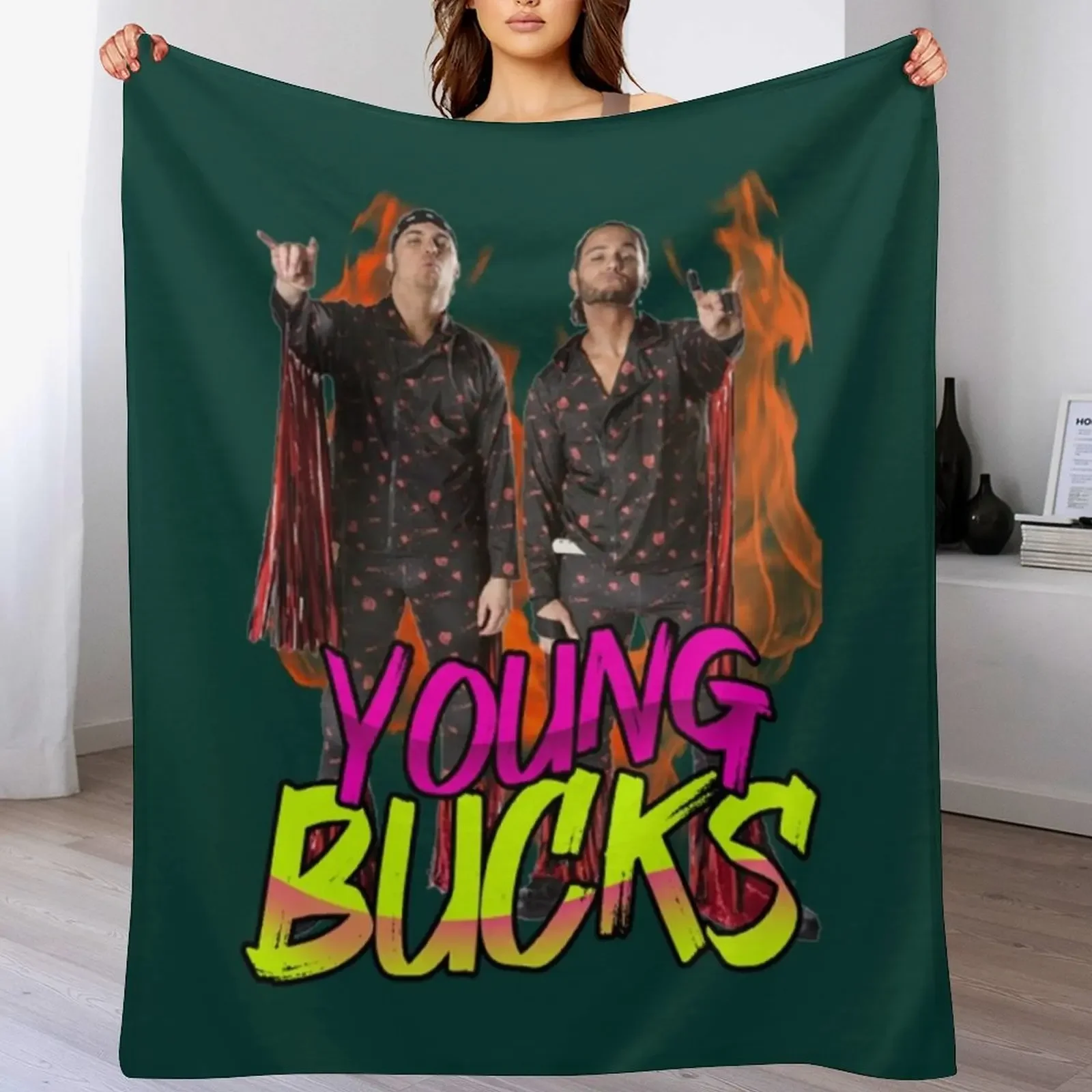 Young Bucks Vintage Throw Blanket Machine Washable Soft Warm Blanket