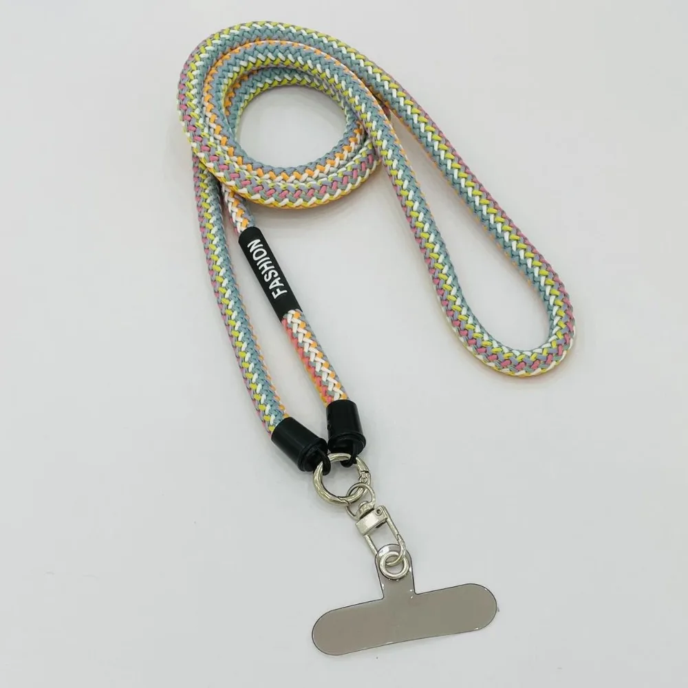 Detachable Weave Mobile Phone Strap Durable Non-slip Phone Case Neck Rope Adjustable Anti-lost Phone Lanyards with Patch