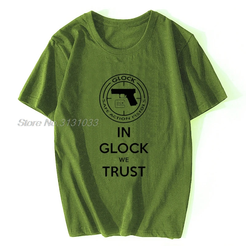 Glock Handgun USA Logo T Shirt Men Streetwear Casual Short Sleeve O-Neck Cotton T-Shirt Summer Tops Tee