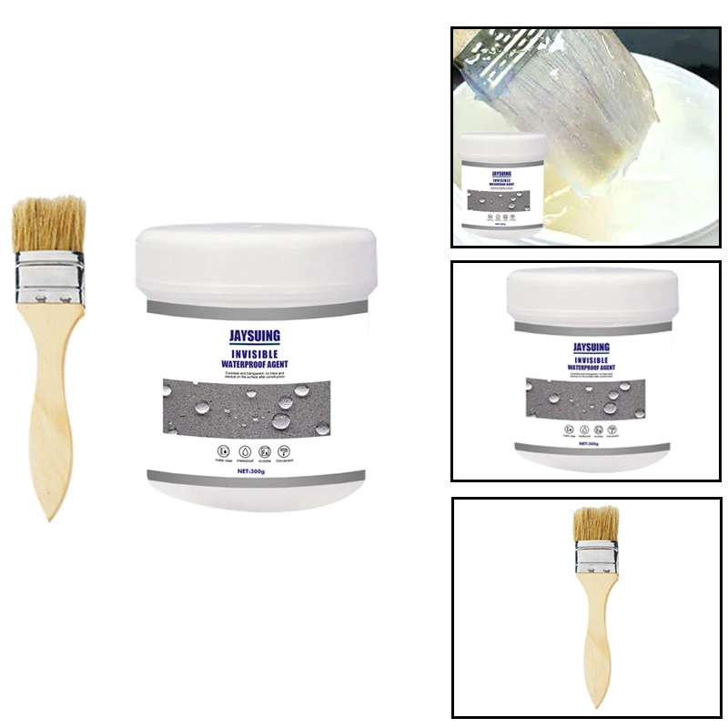 Jaysuing Transparent Waterproof Glue Plus Brush Waterproof Leakproof Water-Based Sealant Anti-Leakage With Brush