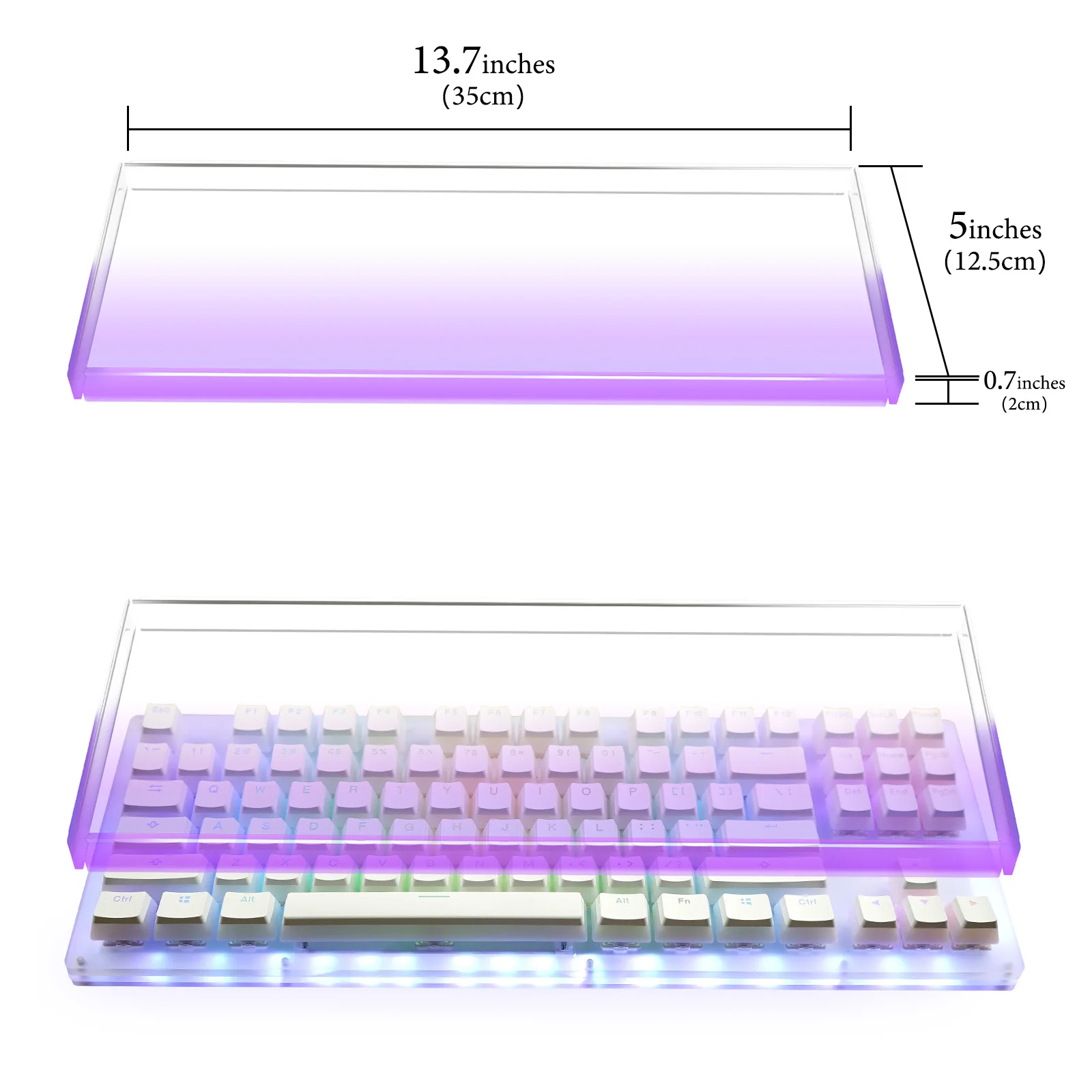 Teclado Geekria Tenkeyless Acrílico, Capa Protetora para Computador TKL 80% Compacto de 87 Teclas, Teclado Mecânico para Jogos