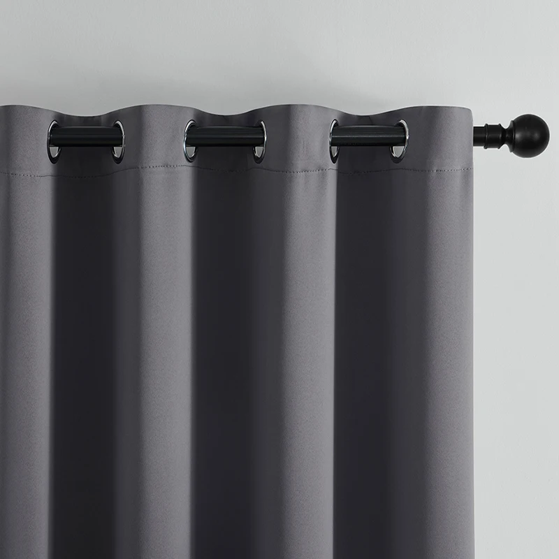 1Pc Solid Color Blackout Curtain,Room Darkening And Light Reducing Curtain, For Study Bedroom Kitchen Living Room Decor
