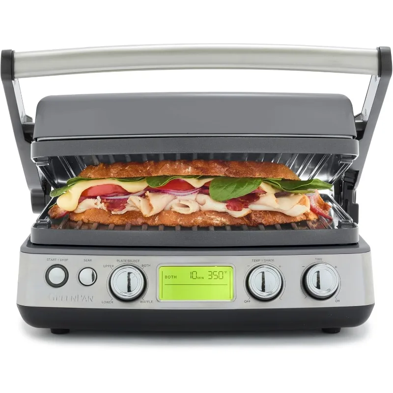 

7-in-1 Multi-Function Contact Grill & Griddle, Healthy Ceramic Nonstick Aluminum,Adjustable Shade & Shear