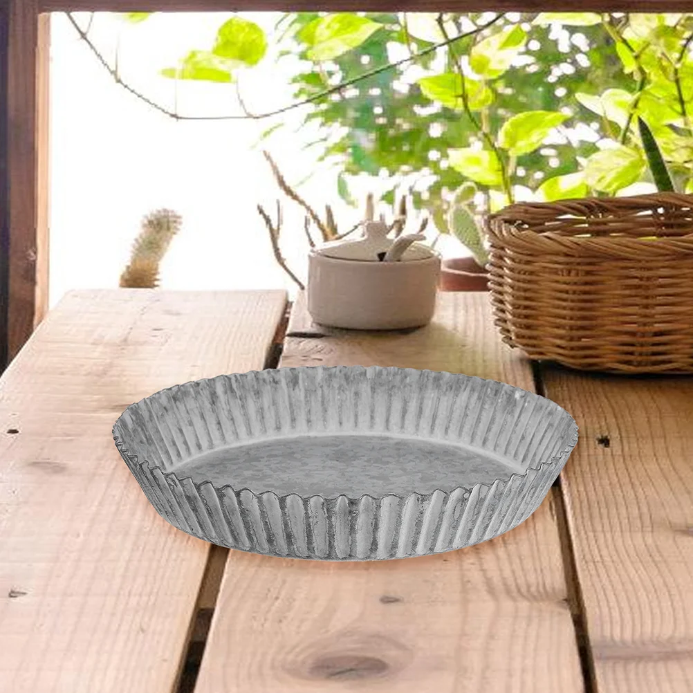 

2 Pcs Retro Flower Pot Tray Vintage Planter Drip Wrought Iron Fruit Dish Garden Plants House Pots Round Saucers Gardening Tool