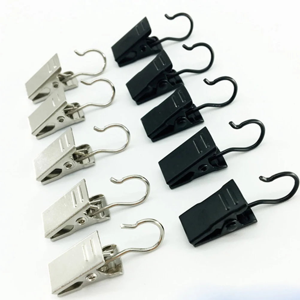 60 PCS Drapery Iron Rings Anti-skid Curtain Clips with Hooks curtain ring drapery rings clip ring drapery hook