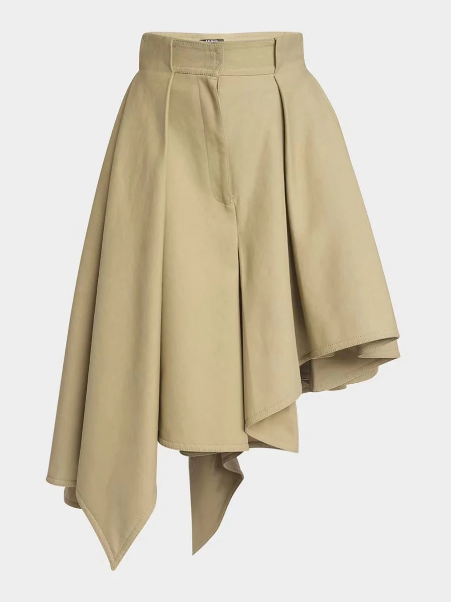 TWOTWINSTYLE модные комплекты из двух предметов для женщин, туника с круглым вырезом и длинными рукавами, кожаный топ с высокой талией, нерегулярная юбка, женский новый комплект