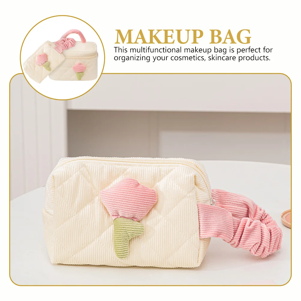 

2pcs Corduroy Bag For Purse Makeup Bags Small for Purse ganizer Travel Beauty Makeup Bag Small Case Storage