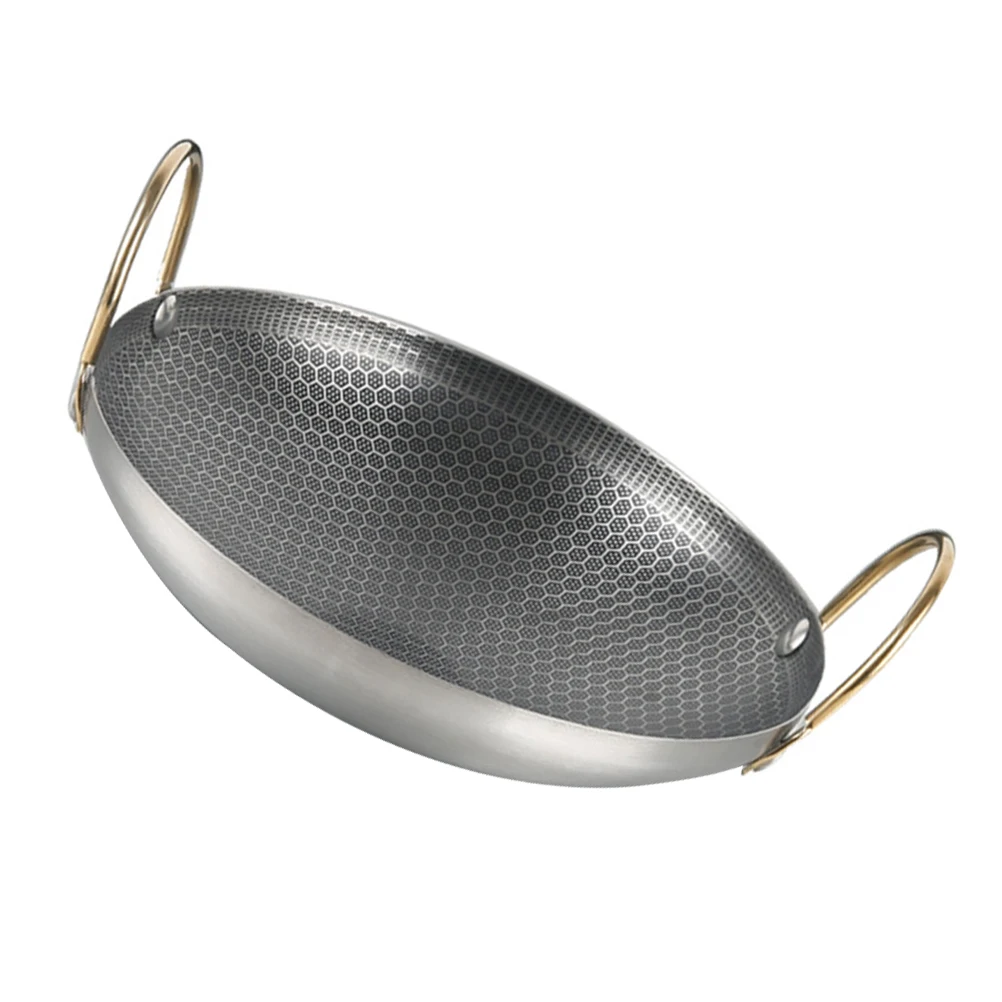 

Stainless Steel Reheating Non Stick Griddle Everyday Pan Thickened Alcohol Kitchen Cookware Household Hot Pot Double Ear Cooking