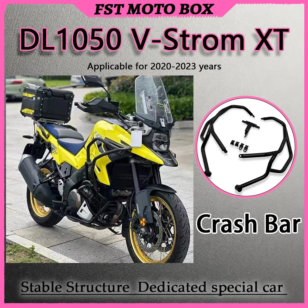 FOR Modified Thickened Steel Tube Full-Wraparound Bumper for DL1050 V-Strom XT 2020-2023 Full Fish-Scale Welding Load-Bearing