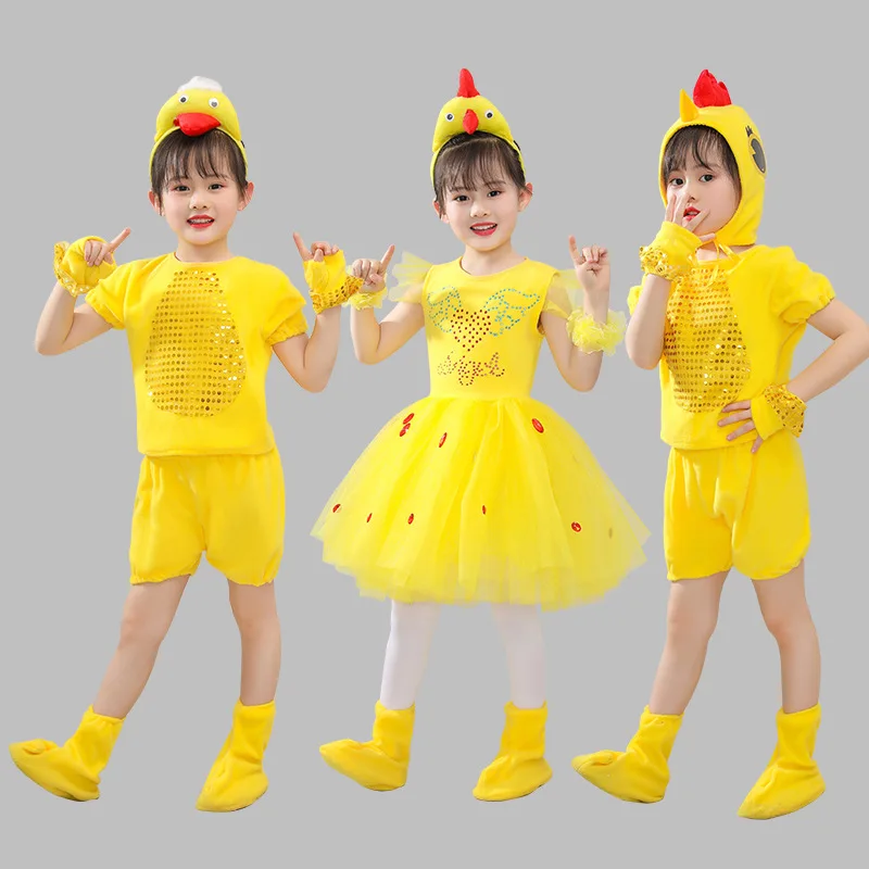 Halloween Children's Little Ducks and Chickens Performance costume Animal  Little Chickens Dance Performance suit