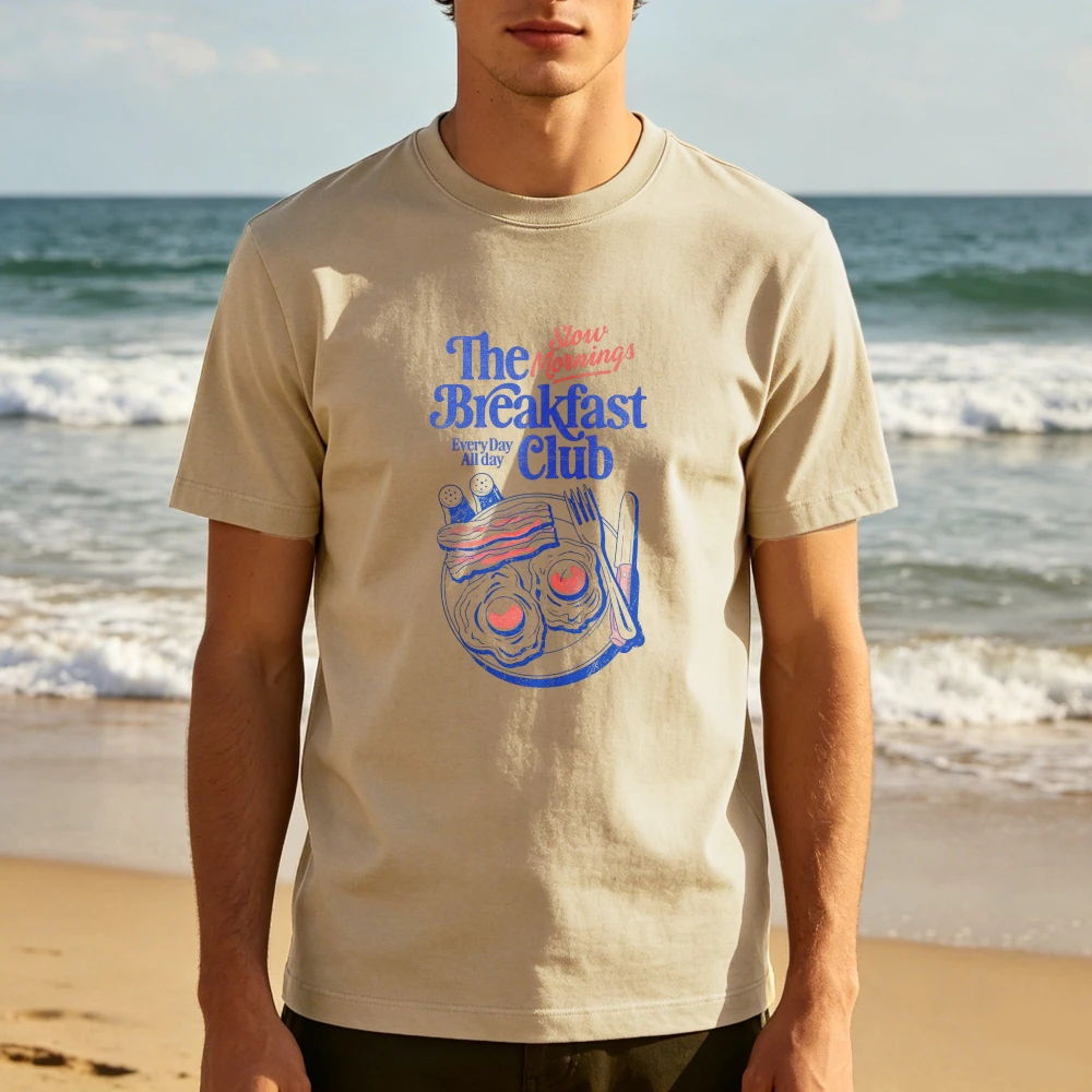 The Breakfast Club Graphic Tee Slow Morning Fried Egg Bacon Foodie Lover Women Men Trendy Tops Retro Trend Cool Street T Shirts