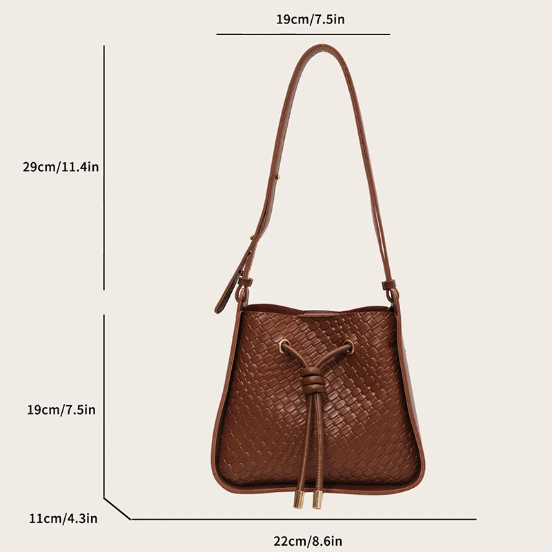 Torebka damska w stylu Vintage torba na ramię na zakupy torba Crossbody z dzianiny sakiewka o dużej pojemności