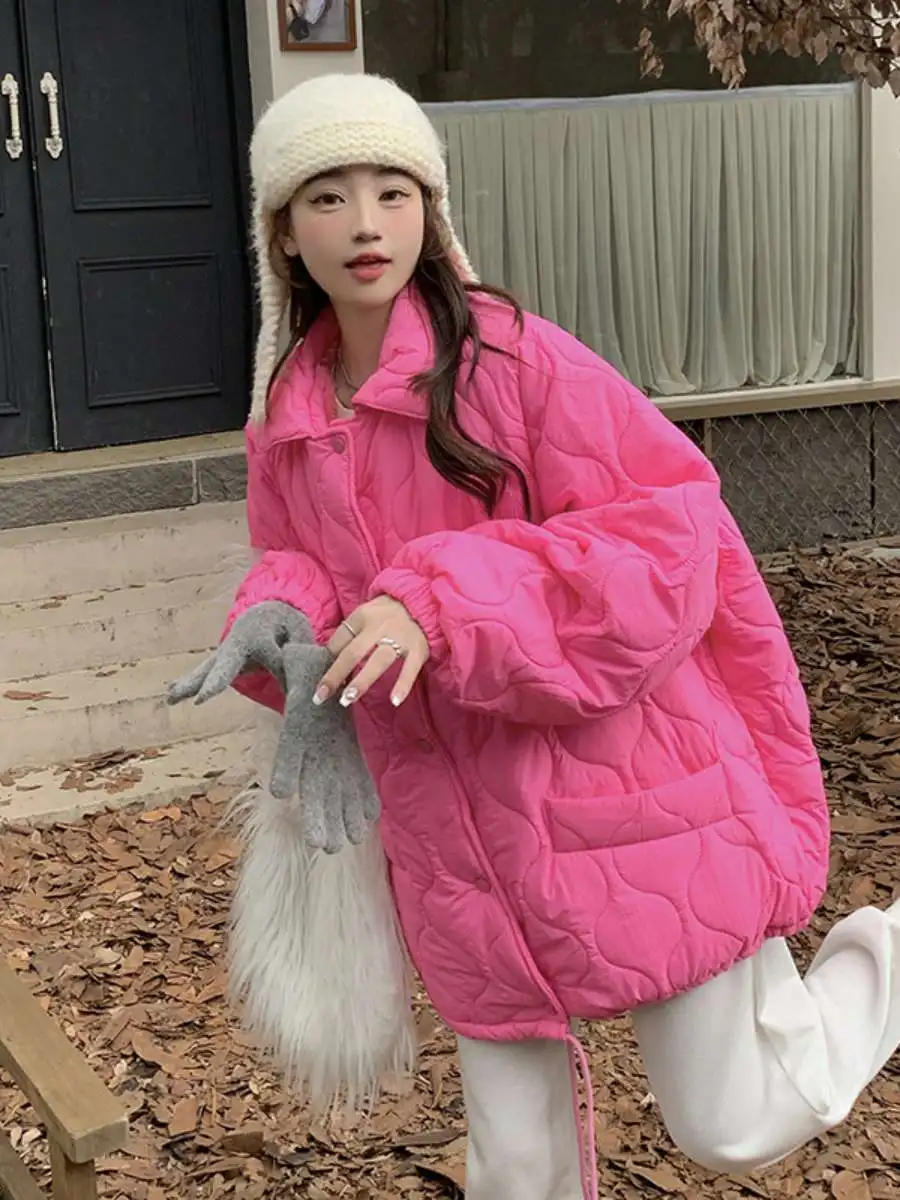 Retro Plaid Cotone Donna Autunno Inverno Nuovo Sle Cappotto di pelliccia di agnello allentato Thiened Pane Sle Versione coreana Cotone Clo