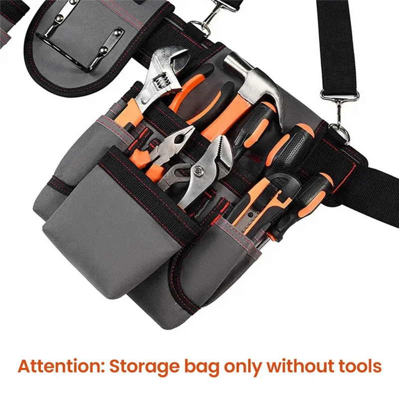 Suspender Tool Belt With Pouches Portable Large Capacity Gardening Tool Bag Electrician Tool Bag Strap Belt-AT36