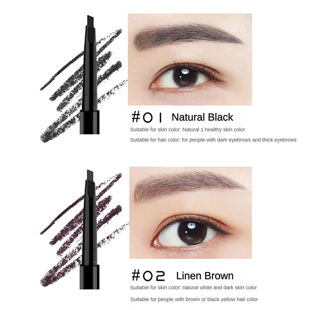 1~4PCS Five Color Eyebrow Pencil Double Head Design Double Head Double Ended Eyebrow Pencil Makeup Auto Rotate Eyebrow Pencil