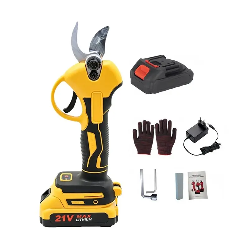 

NEW HOT In Stock-Wireless Rechargeable Pruning Scissors, 21V Brushless Electric Fruit Tree Potted Tool- EU Standard 30Mm Battery