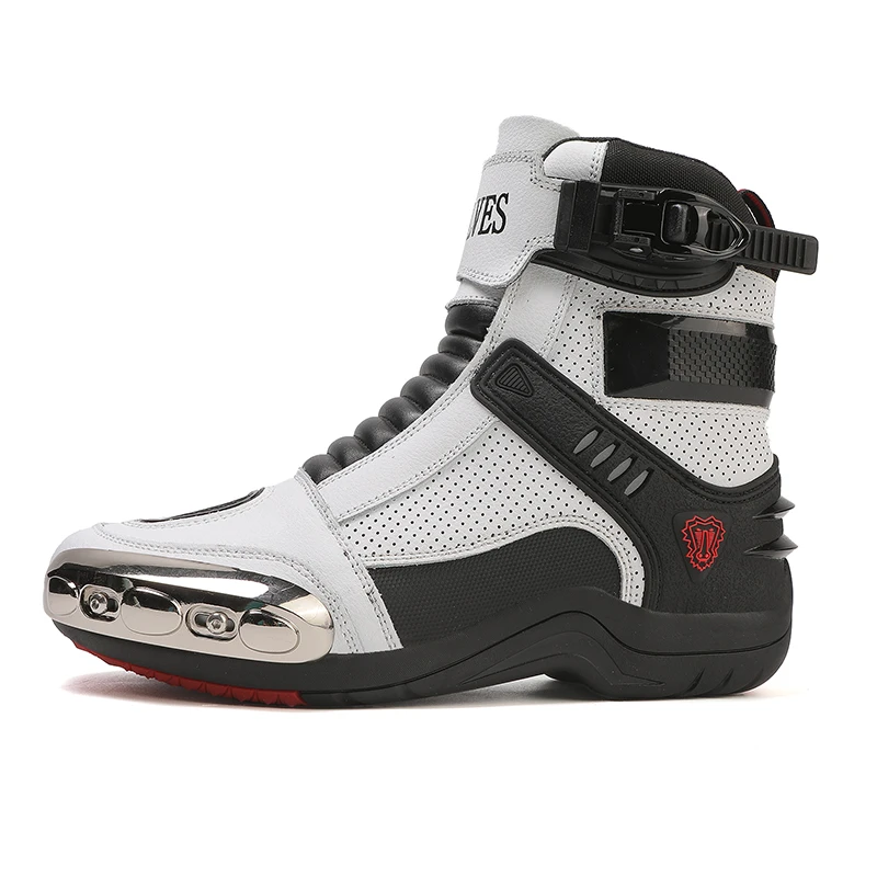 

Motorcycle protective riding boots men's racing boots four season off-road high top breathable anti slip cycling boots equipment
