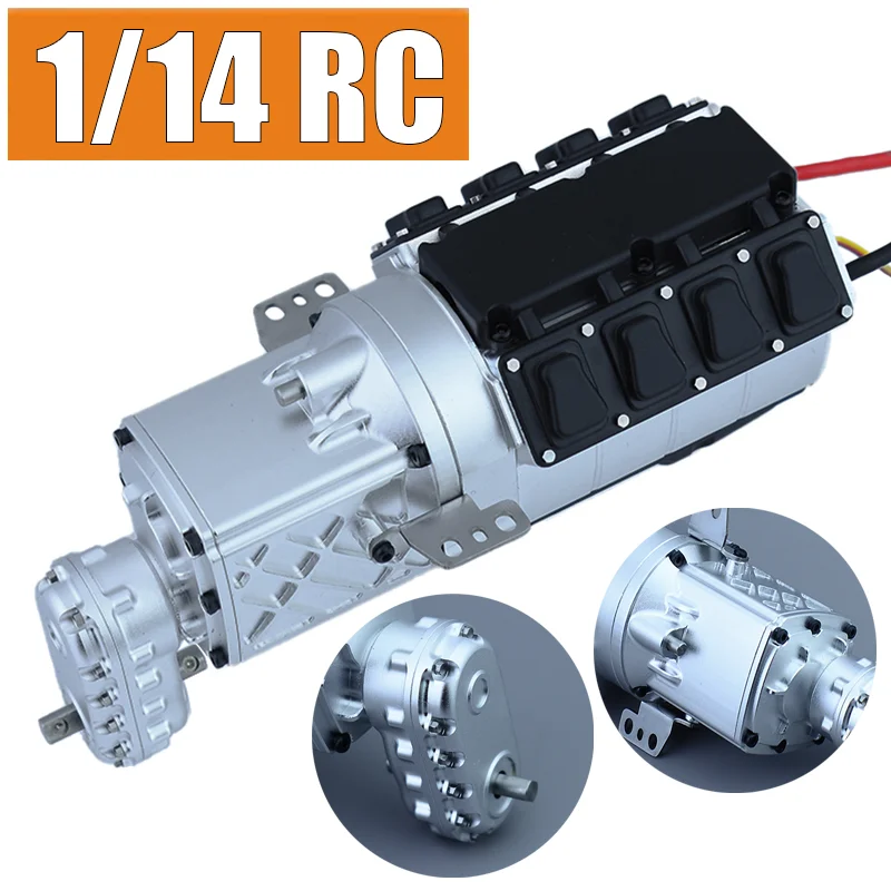 

RC Truck Metal 2 Speed Gearbox with Transfer Case for 1/14 Tamiya SCANIA 770S VOLVO 56360 FH16 ACTROS MAN TGX Car