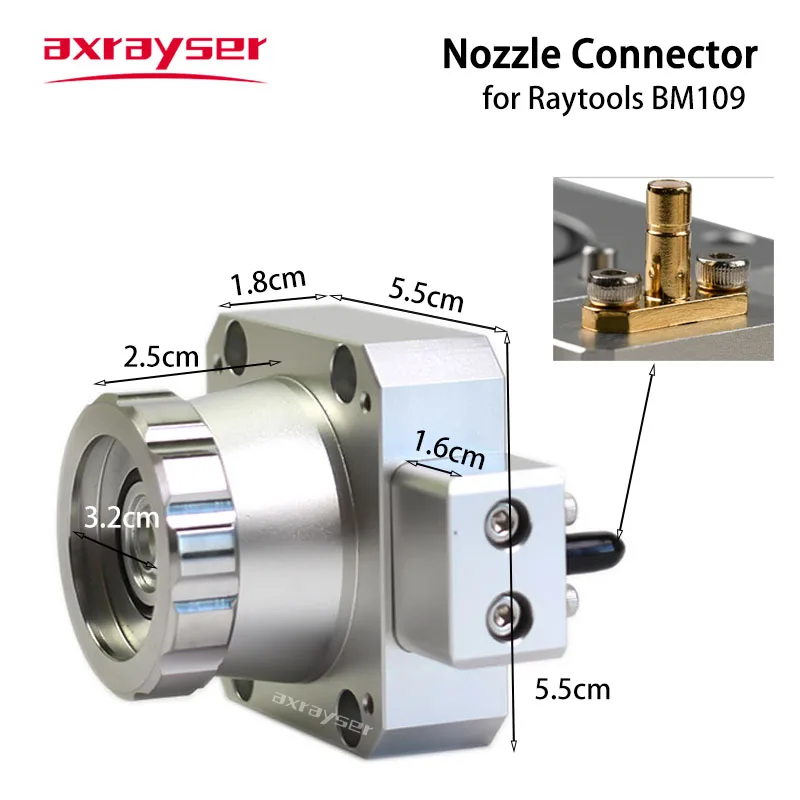 BM109 Laser Head Parts Connector Nozzle Connection TRA Plane for Raytools Fiber Cutting Metal Machine 1.5KW D32 Ceramic Axrayser