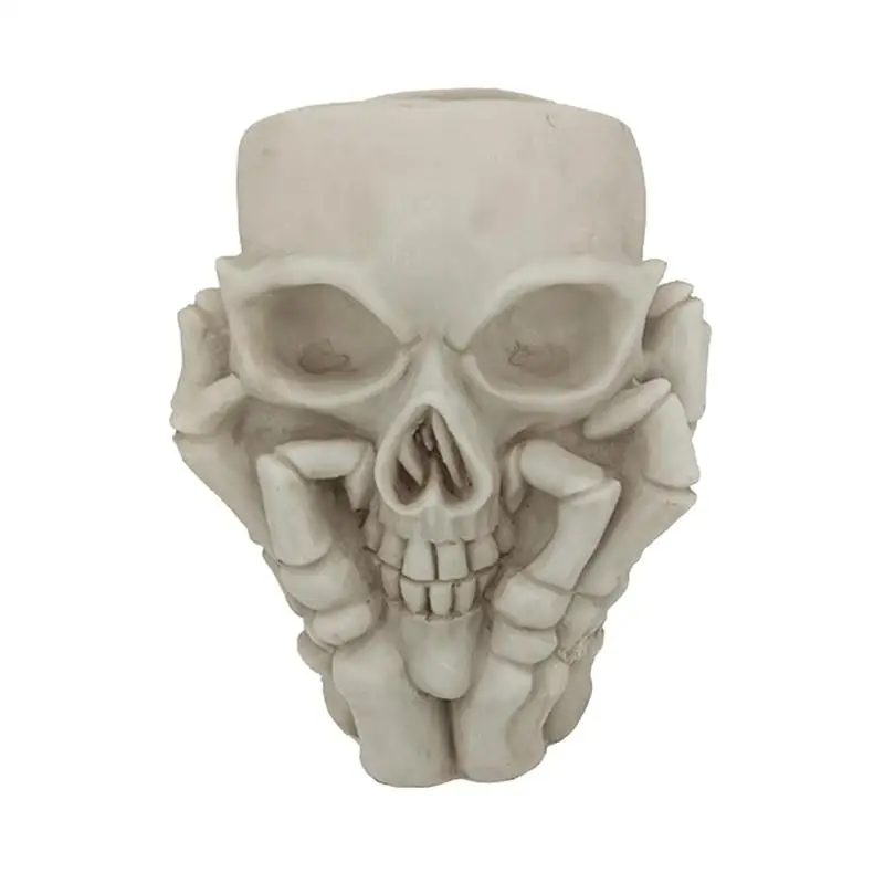 

Skull Planter Fruit Plate Storage Container Attractive Multifunctional Resin Skeleton Flowerpot For Household Deocration Crafts