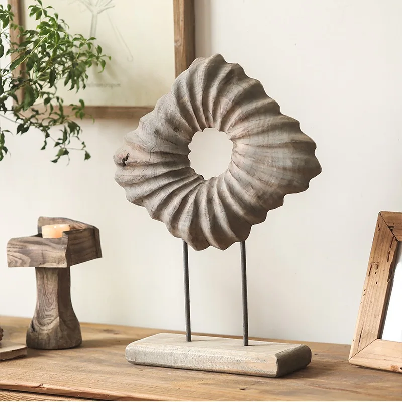 

Irregular log handmade ornament wabi sandy wind retro paulownia porch ornament wooden solid wood handicraft