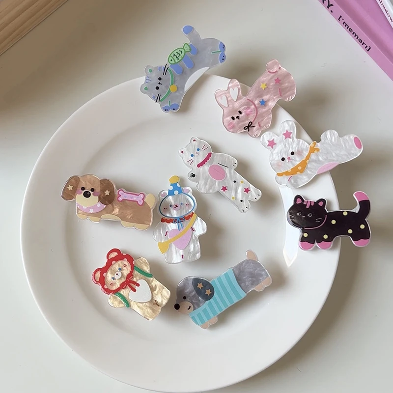 Cartoon Animal Rabbit Hair Clip Funny Creative Cat Bangs Clip Barrettes Hairpins Headwear Mini Hair Clip Fashion Hair Accessorie