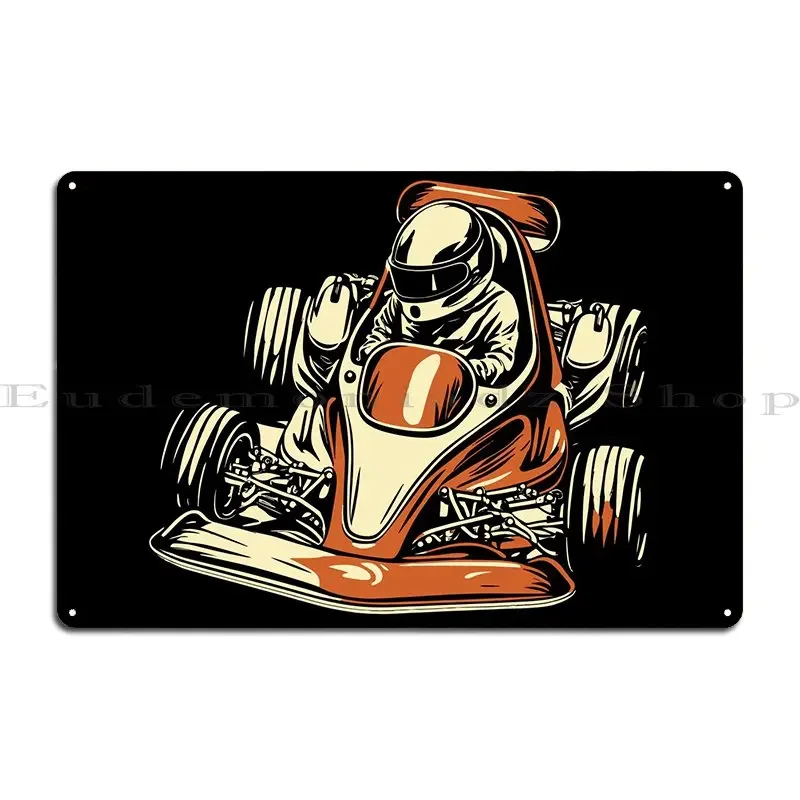 Retro Go Kart racing kart track racing kart racer karting saying design Metal Cinema Designer Wall Cave Club Tin Sign Poster