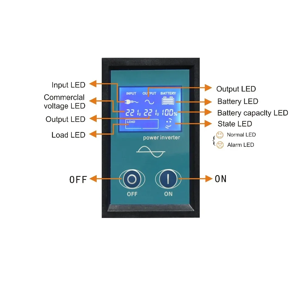 Single Phase Pure Sine Wave Low Frequency 24V 1200W Solar Inverter
