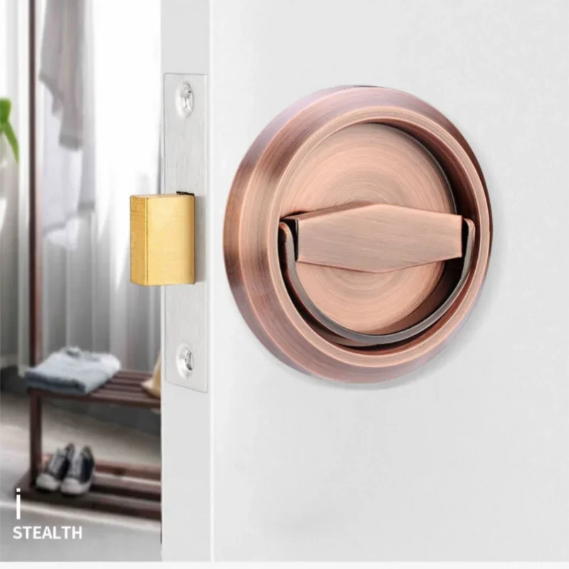 Stainless Steel Pull Ring Invisible Lock Indoor Concealed Single and Double Sided Invisible Door Lock Embedded Door Lock