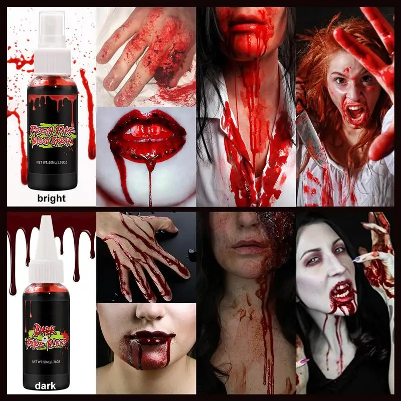 Two-pack Halloween fake blood vampire blood scars easy to clean realistic face painting for makeup role stage horror play