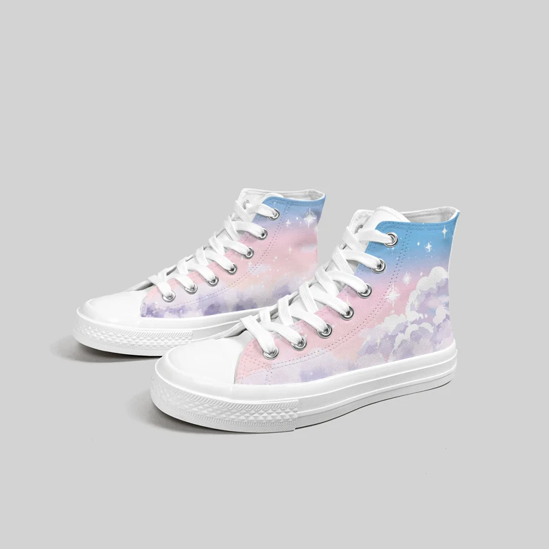 Amy and Michael Trendy Designers Sneakers for Women Lovely Girls Students Starry Sky Hand Painted Canvas Shoes Tennis Female