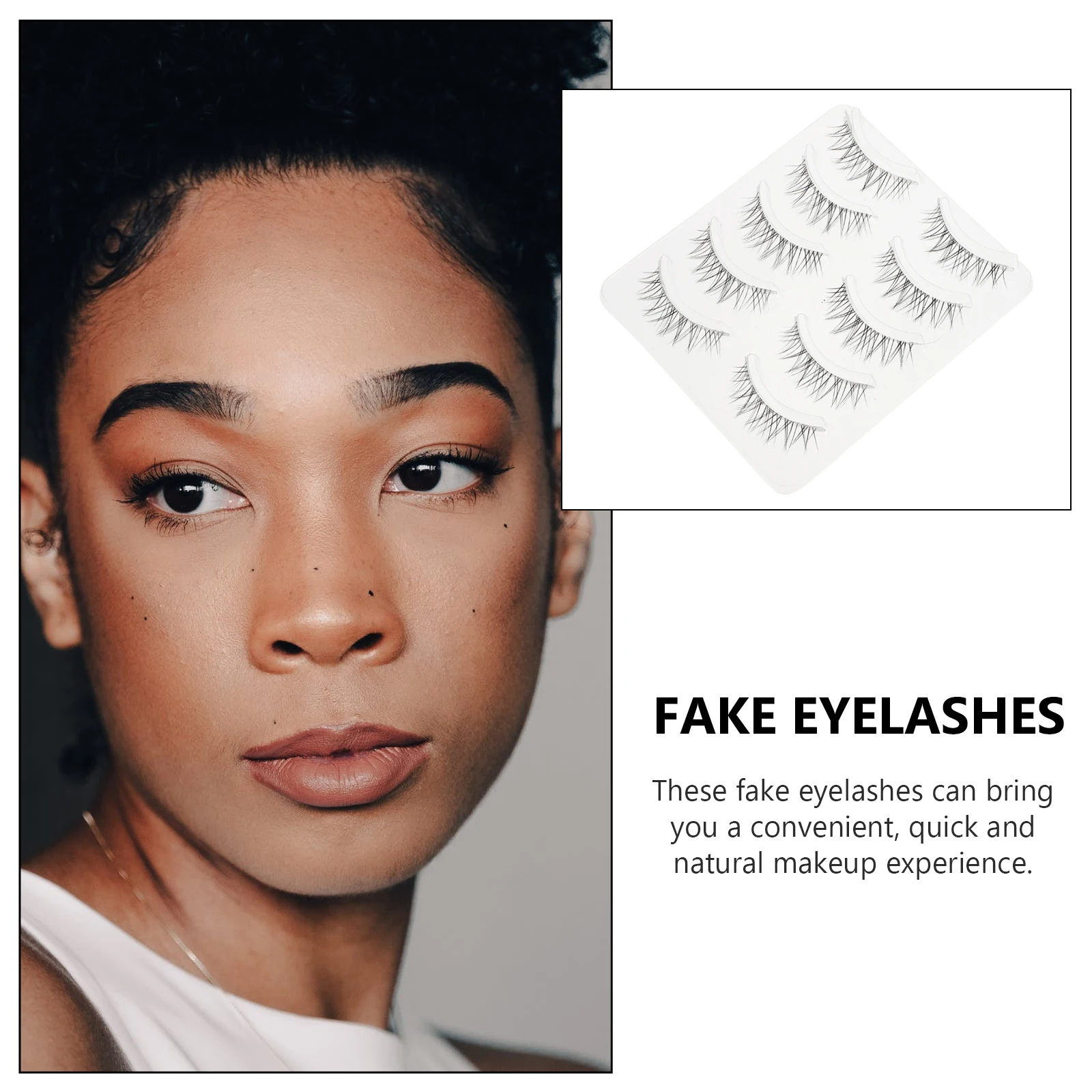 5 Paar falsche Wimpern, natürlich, dicht, schick, stilvoll, Make-up-Zubehör, professionelle Schönheitsfaser-Wimpern für Frauen, Auge