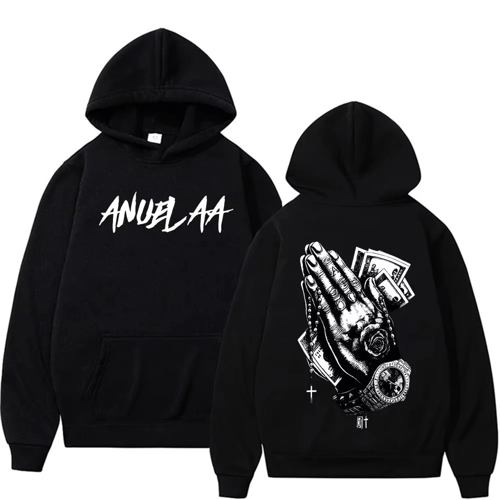 

Anuel AA Real Hasta La Muerte Merch Hoodie Men's High Street Fashion Vintage Hoodies Unisex Comfort Long Sleeve Loose Sweatshirt