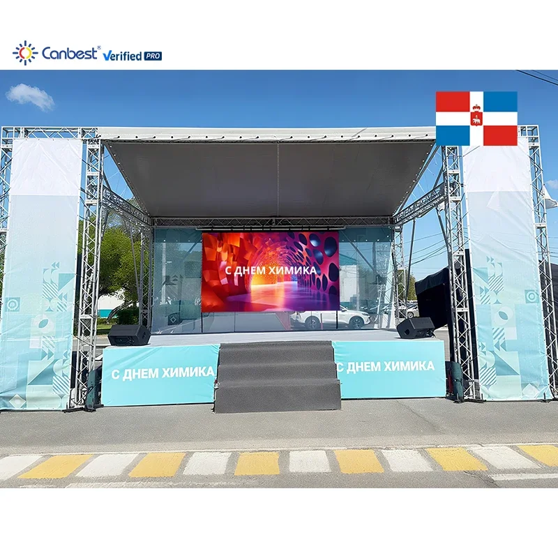 P3.91 6000X4000mm 19.68X13.1ft Curved Indoor Rental LED Video Wall Display Screen for Russia Large Commercial Live Events