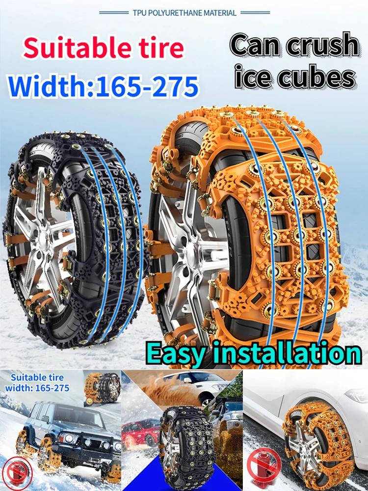 1/6/8 pièces chaîne de roue de pneu de voiture chaîne en plastique voitures SUV hiver accessoires tout-terrain chaînes de neige pneus de véhicule de voiture à usage général