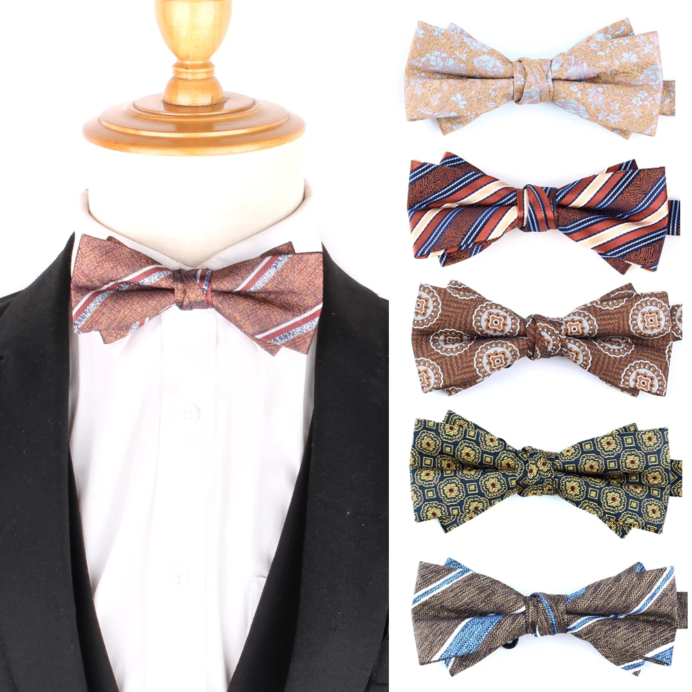 Woven Striped Bow tie Fashion Floral Bow tie For Men Women Bow knot Adult Bow Ties Cravats Groomsmen Bowties For Wedding Gifts