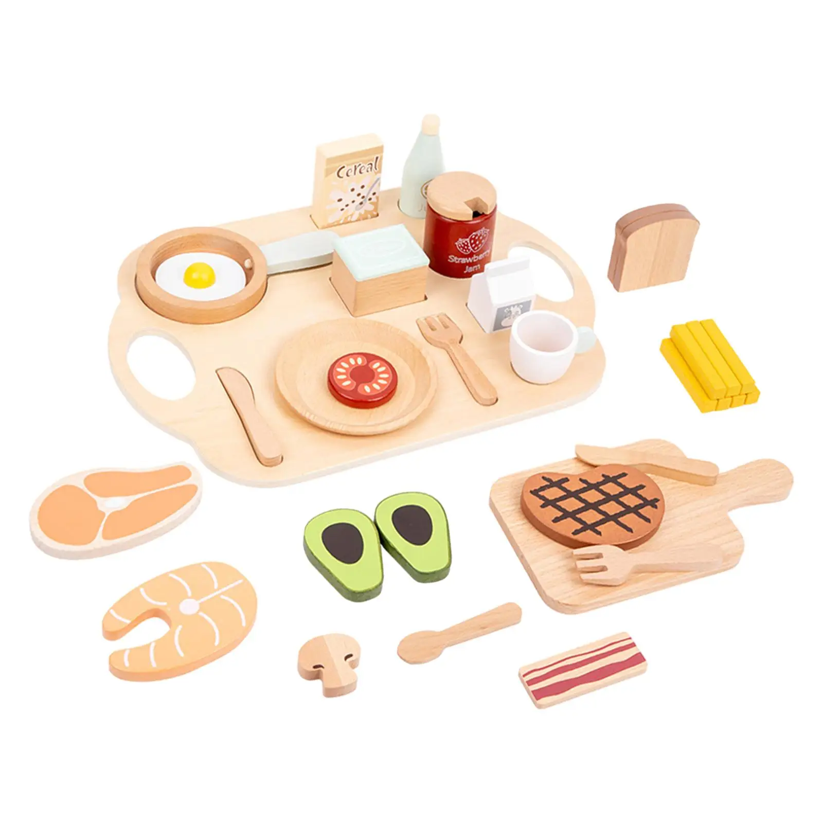 Conjunto De Comida De Jogo De Madeira, Pretend Play Sets, Janela, Presente De Artesanato