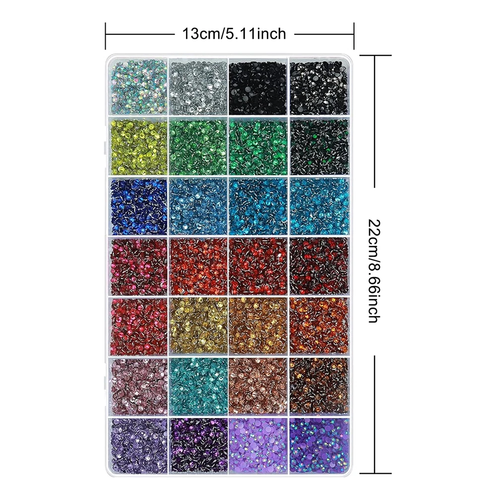 3mm 28-Color Bedazzling Kit Ab Resin Jelly Flat-Back Rhinestone Set Diamond Decoration Crystal Mixed Color Gems Suitable for DIY Phone Cases, Clothing, Water Bottles, Decorations, Crafts, Fabric Clothing, Shoes and Hats, Holiday Gifts, Art view 5